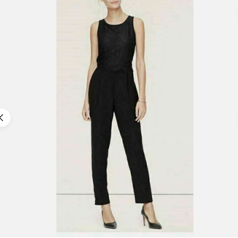 Ann Taylor Loft Black Lace Top Jumpsuit NWT